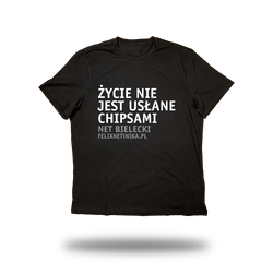  Koszulka „Życie nie jest usłane chipsami” – cytat z serii „Felix, Net i Nika”